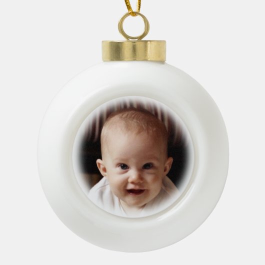 Your Photo with blurred edges - distinctive Keramische Bal Ornament (Voorkant)