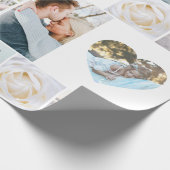 Your Photos Custom Collage Grid Heart Modern Cadeaupapier (Hoek)