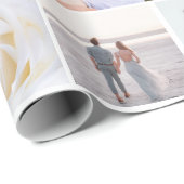 Your Photos Custom Collage Grid Heart Modern Cadeaupapier (Rol Hoek)