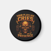 Your Playlist Cries Skull Headphone Music Magneet (Voorkant)