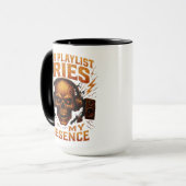 Your Playlist Cries Skull Headphone Music Mok (Voorkant links)