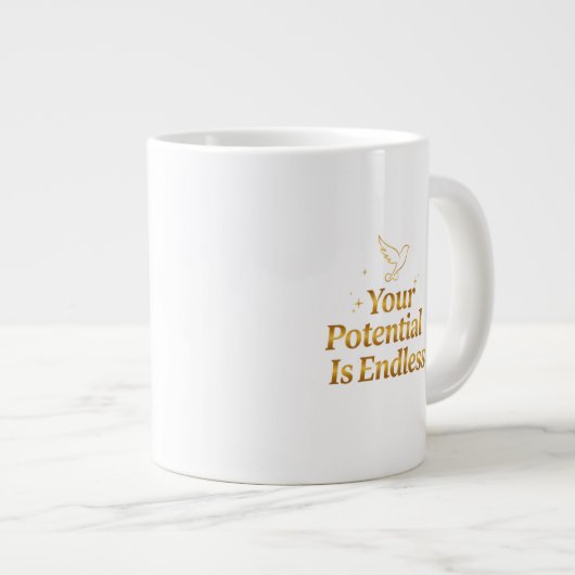 Your Potential Is Endless Dove Gold Motivation Grote Koffiekop (Voorkant rechts)