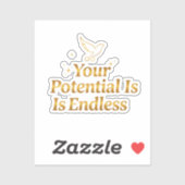Your Potential Is Endless Dove Gold Motivation Sticker (Vel)