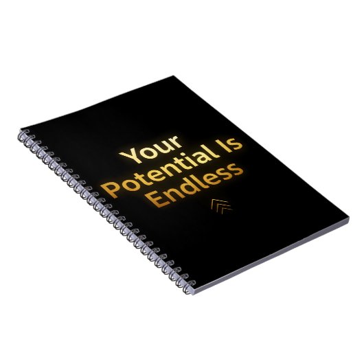 Your Potential Is Endless – Elegant Gold notebook  Notitieboek (Rechterzijde)