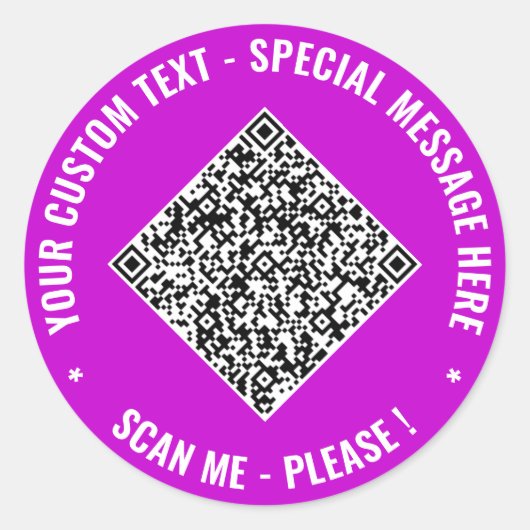 Your QR Code and Custom Text Stickers Example (Voorkant)