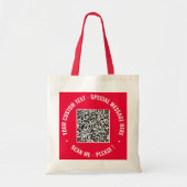 Your QR Code and Custom Text Tote Bag Example (Voorkant)