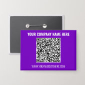 Your QR Code and Text Business Promotional Button (Voorkant / Achterkant)