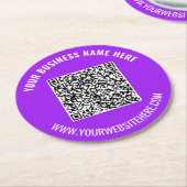 Your QR Code Custom Text Paper Coasters Template Ronde Kartonnen Onderzetter (Gebogen)