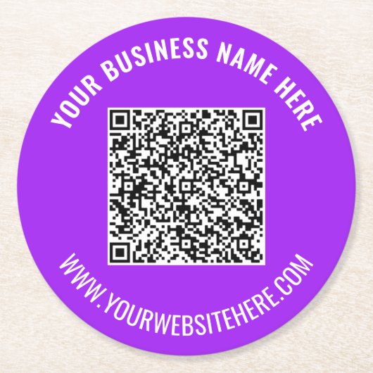 Your QR Code Custom Text Paper Coasters Template Ronde Kartonnen Onderzetter (Voorkant)