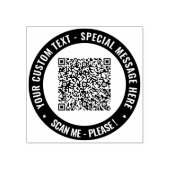 Your QR Code Custom Text Round Rubber Stamp Rubberstempel (Afrduk)