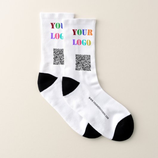 Your QR Code Info Logo Website Promotional Socks Sokken (Paar)