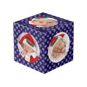 Your Round Photos Santa Baby Blue & Snowflakes Kubus (Voorkant hoekig)