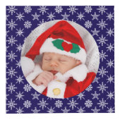 Your Round Photos Santa Baby Blue & Snowflakes Kubus (Voorkant)