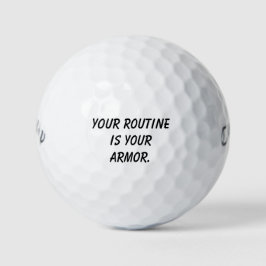 'Your Routine is Your Armor' Motivational Gift  Golfballen