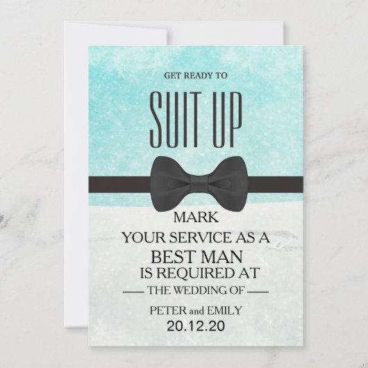 Your Service as a Best Man Invitation Kaart (Voorkant)