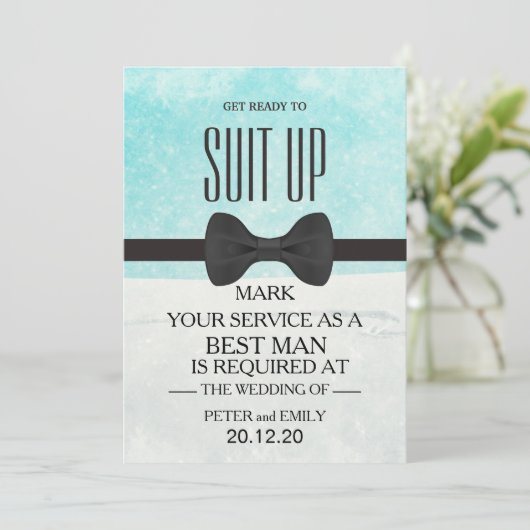 Your Service as a Best Man Invitation Kaart (Staand voorkant)
