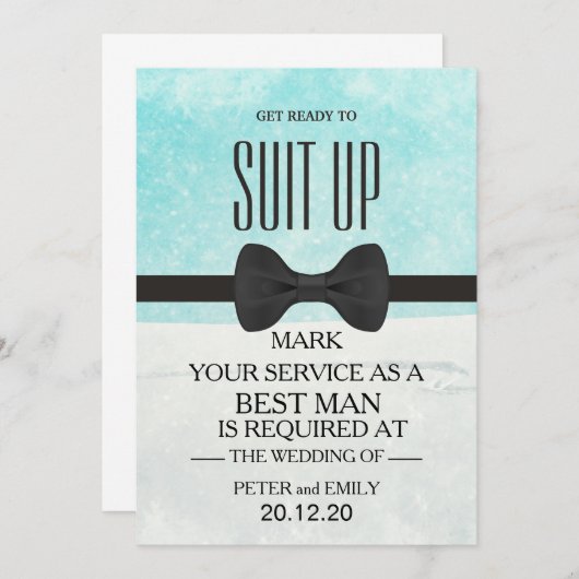 Your Service as a Best Man Invitation Kaart (Voorkant / Achterkant)