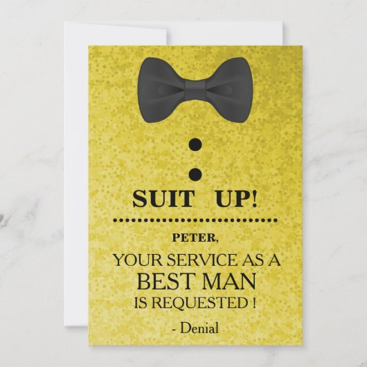 Your Service as a Best man Request Invitation Kaart (Voorkant)