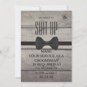 Your Service as a Groomsman Invitation Kaart (Voorkant)