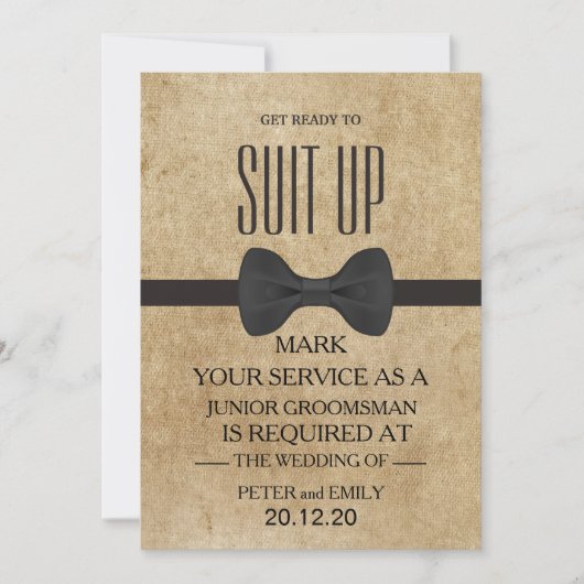 Your Service as a Groomsman Invitation Kaart (Voorkant)