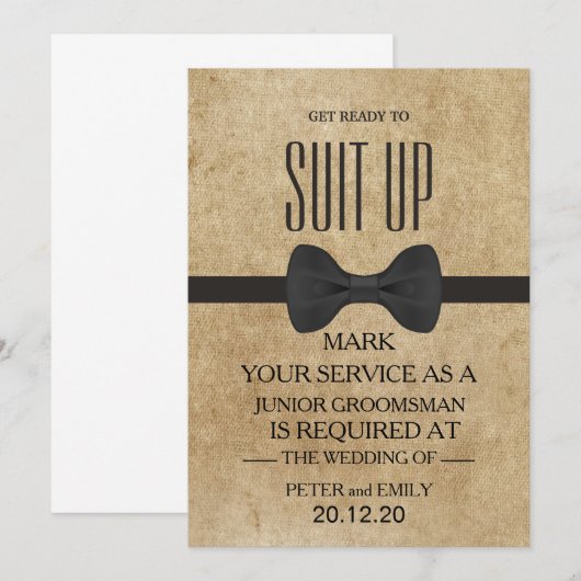 Your Service as a Groomsman Invitation Kaart (Voorkant / Achterkant)
