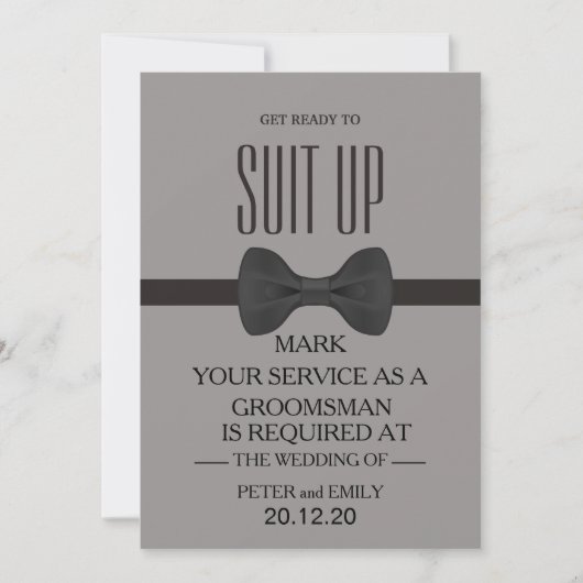 Your Service as a Groomsman Invitation Kaart (Voorkant)