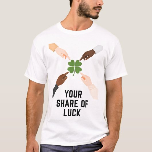 Your Share Of Luck Minimal Lucky Clover Mens T Shi T-shirt (Voorkant)