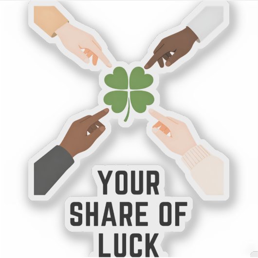 Your Share Of Luck Minimal Vinyl Sticker (Voorkant)