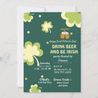 Your St. Patrick's Day party invitation card  Save The Date