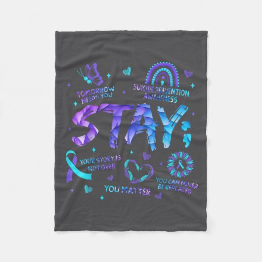 Your Story Is Not Over Stay Suicide Prevention Awa Fleece Deken (Voorkant)