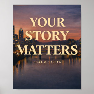 Your Story Matters Christelijk ontwerp van stadspr Poster