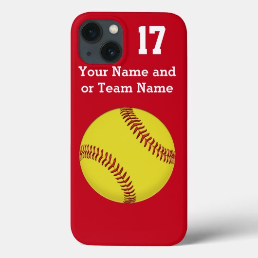 Your Team COLORS and TEXT Softball iPhone 6 Cases (Achterkant)