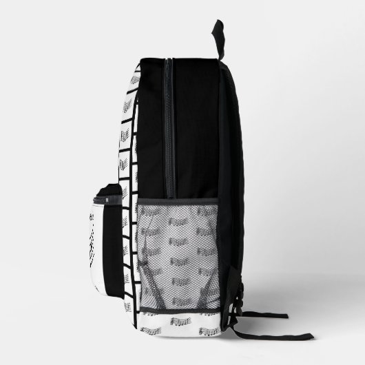 Your text on custom music notes backpacks. bedrukte rugzak (Rechts)