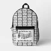 Your text on custom music notes backpacks. bedrukte rugzak (Voorkant)