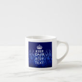 Your Text on Keep Calm on Navy Blue Racing Flames Espresso Kop (Rechts)