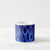Your Text on Keep Calm on Navy Blue Racing Flames Espresso Kop (Voorkant)