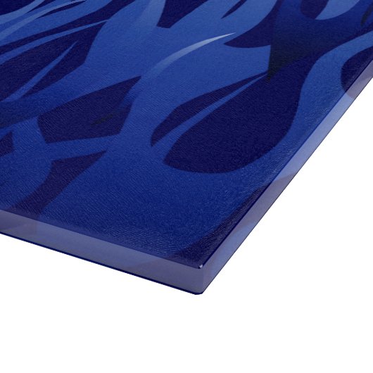 Your Text on Keep Calm on Navy Blue Racing Flames Snijplank (Hoek)