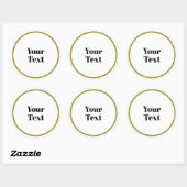 Your Text Template, white circle, black text, Ronde Sticker (Vel)