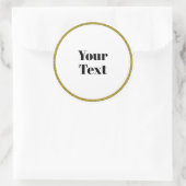 Your Text Template, white circle, black text, Ronde Sticker (Tas)