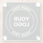Your Uploaded Logo + Bold Circular Text  Glazen Onderzetter (Achterkant)