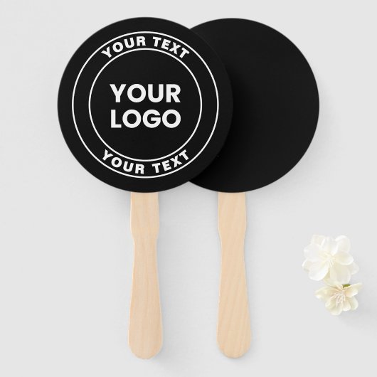 Your Uploaded Logo + Bold Circular Text Handwaaier (Voorkant en achterkant)