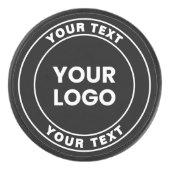 Your Uploaded Logo + Bold Circular Text Hockey Puck (Voorkant)