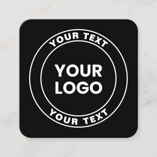 Your Uploaded Logo + Bold Circular Text  Informatiekaartje (Voorkant)