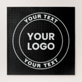 Your Uploaded Logo + Bold Circular Text  Legpuzzel (Verticaal)
