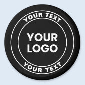 Your Uploaded Logo + Bold Circular Text  Magneet