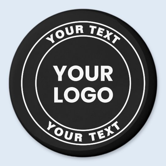 Your Uploaded Logo + Bold Circular Text Magneet