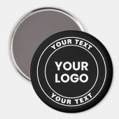 Your Uploaded Logo + Bold Circular Text Magneet (Voorkant / Achterkant)