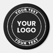 Your Uploaded Logo + Bold Circular Text Magneet (Voorkant)