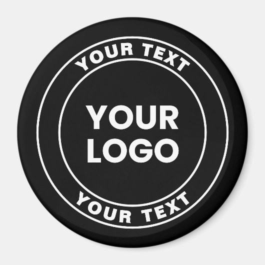 Your Uploaded Logo + Bold Circular Text  Magneet (Voorkant)