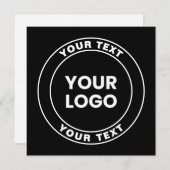 Your Uploaded Logo + Bold Circular Text  Notitiekaartje (Voorkant / Achterkant)